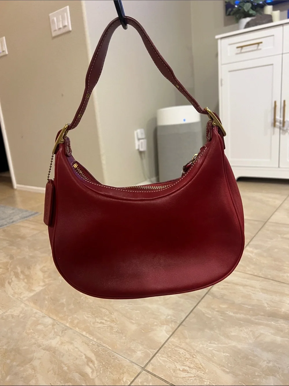 Coach Burgundy Leather Shoulder Bag